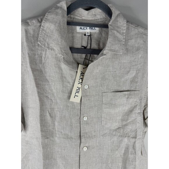 Alex Mill Flax Linen Camp Shirt Button Down Short Sleeve Men's Size M NWT - Picture 5 of 7